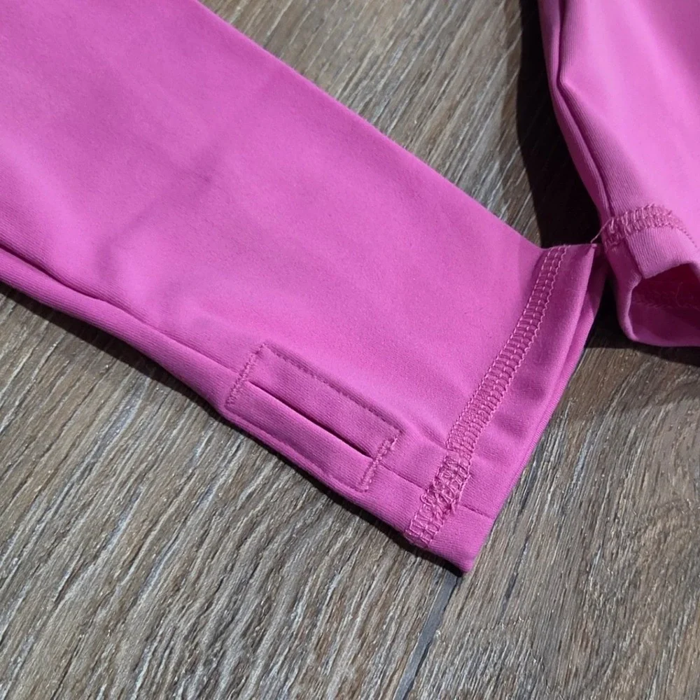 The Childrens Place Girls Pink Active Long Sleeve Crop Top Thumbholes Size 5/6 S